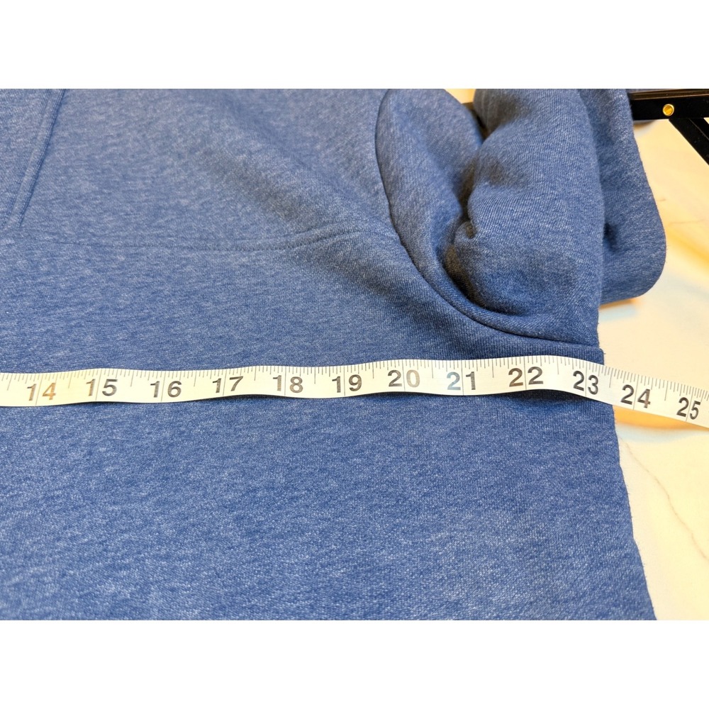 Orvis Mens Blue Heathered Quarter Zip Fleece Pullover Sweatshirt Large 615914 - Picture 5 of 9